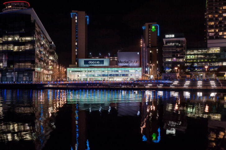 A view of production facility dock10 at night