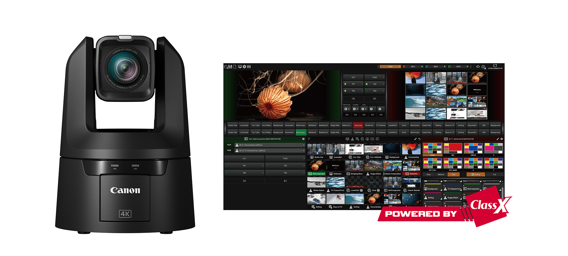 FOR-A integrates Canon's PTZ cameras into production switcher